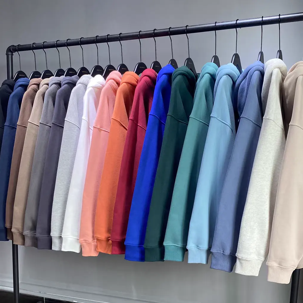 Wholesale Men's Clothing Hoodies Sweatshirts Custom Logo Top Quality Cotton French Terry Pullover Hoodie